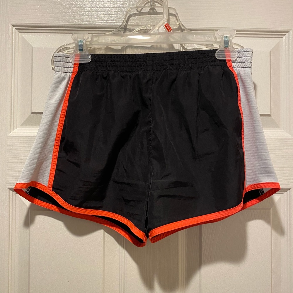 Black & Neon Coral Running Shorts